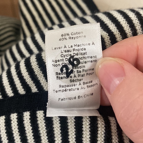 Talbots striped open front shawl collar relaxed sweater cardigan size Mp - Picture 14 of 14